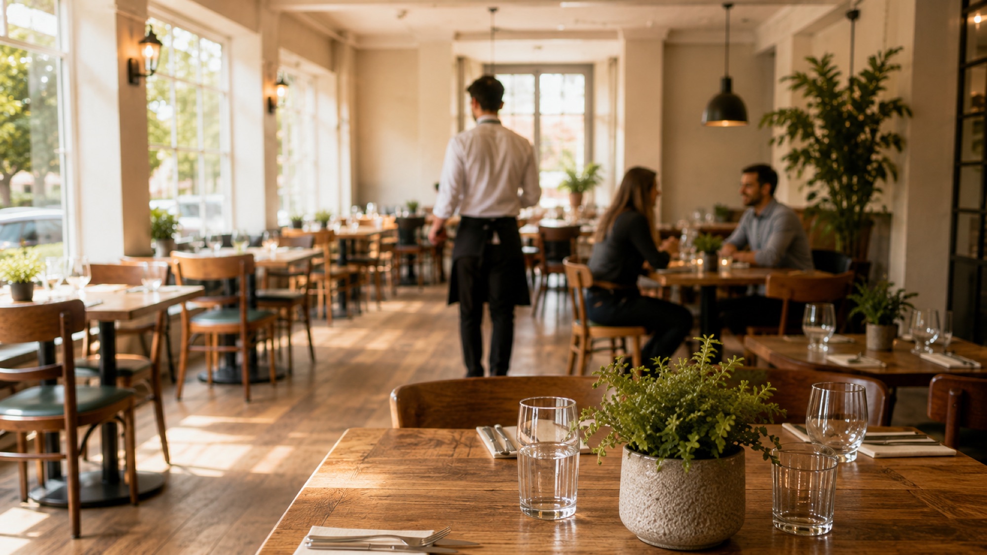 Dining room in warm afternoon light